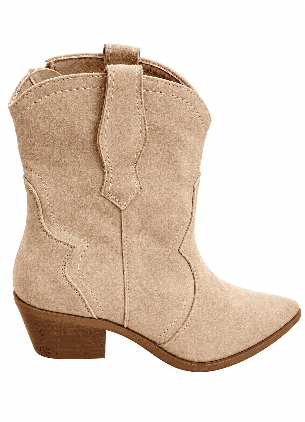Elegante Cowboystiefel in Beige – Western Boots mit Blockabsatz