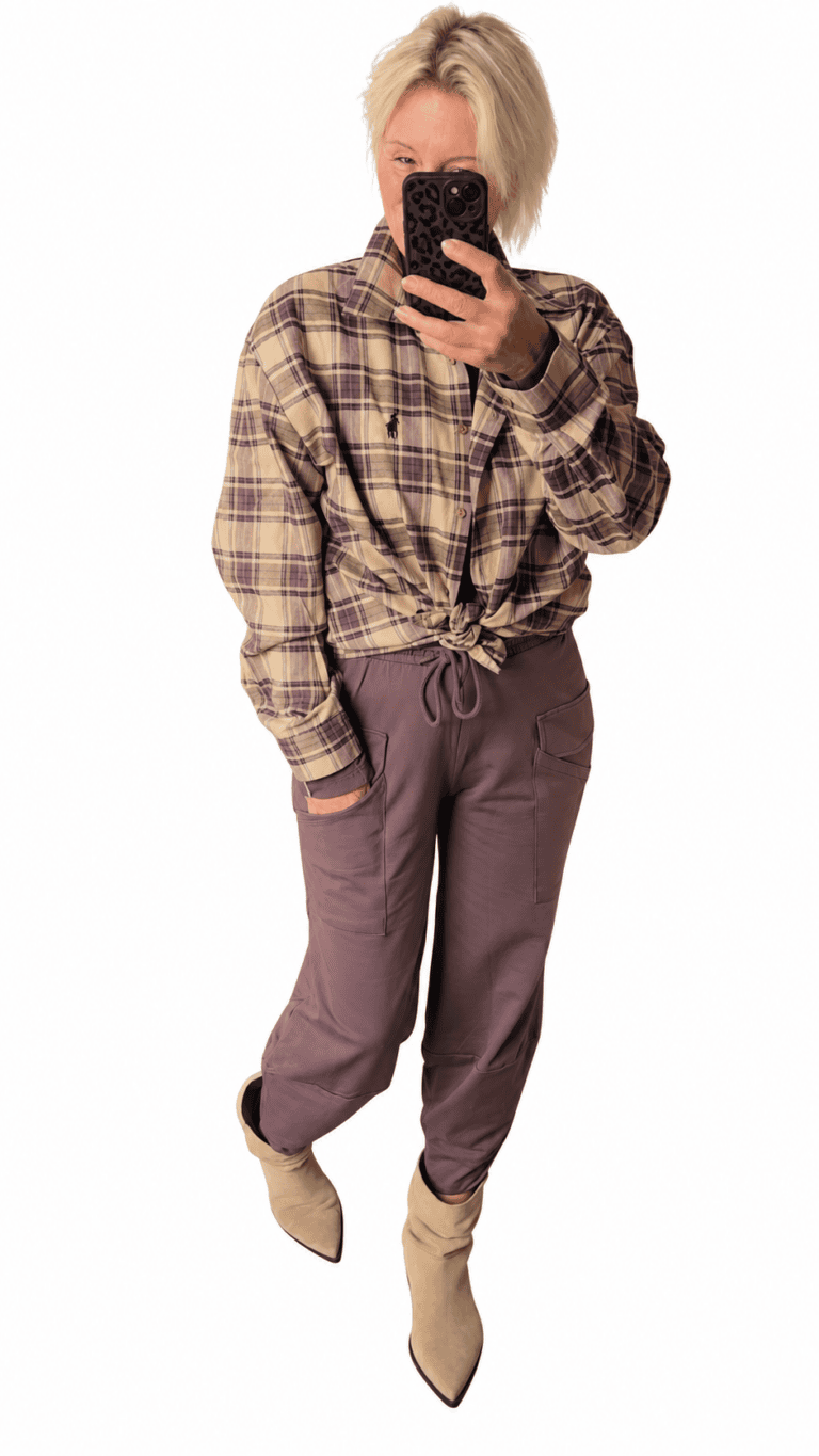 Elegante Joggpants in Braun mit Kordelzug und großen Taschen