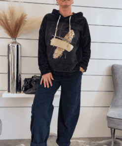 Alternative view of Cordhose mit Gummizugbund und Bindegürtel – Locker geschnittene Marlene-Hose im Jogger-Style