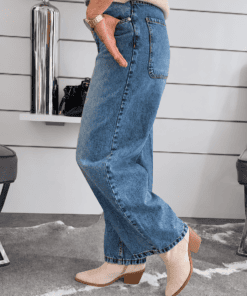 Alternative view of Wide-Leg Jeans in Blau – Moderne High-Waist Jeans im Vintage-Look
