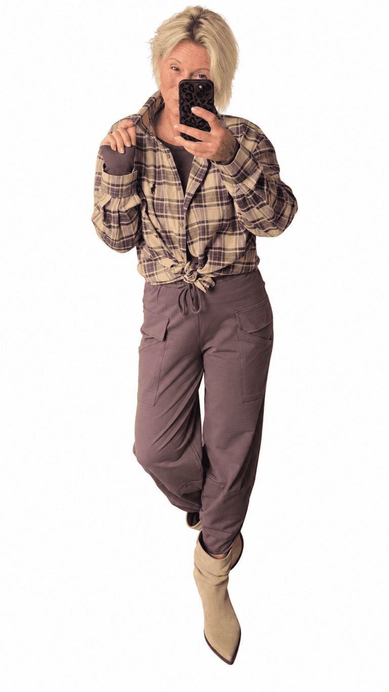 Elegante Joggpants in Braun mit Kordelzug und großen Taschen