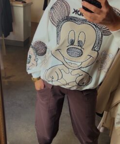 Alternative view of Trendiger Pullover mit Micky Maus Motiv & Glitzerplättchen – Weiß oder Schwarz