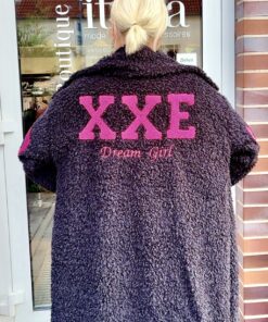 Alternative view of Schwarzer Teddy-Mantel mit pinkem XXE Dream Girl Statement-Print