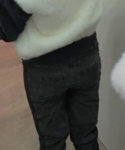 Alternative view of Elegante  Jogpants in Grau mit edlem Materialmix und Kontrastdetails