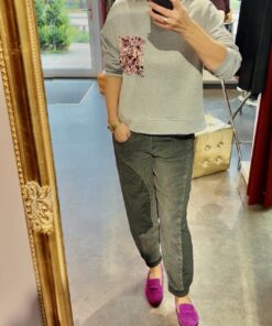 Sweatshirt mit Pailletten-Brusttasche – Lässiger Glanz für jeden Tag