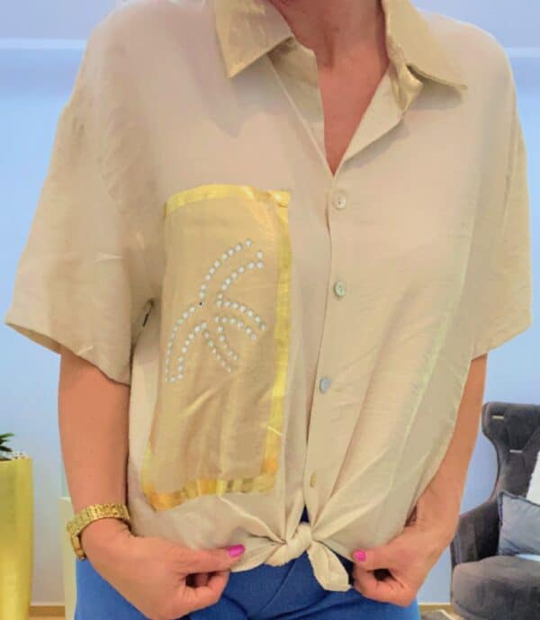 Bluse mit golden Akzenten – Bild 7
