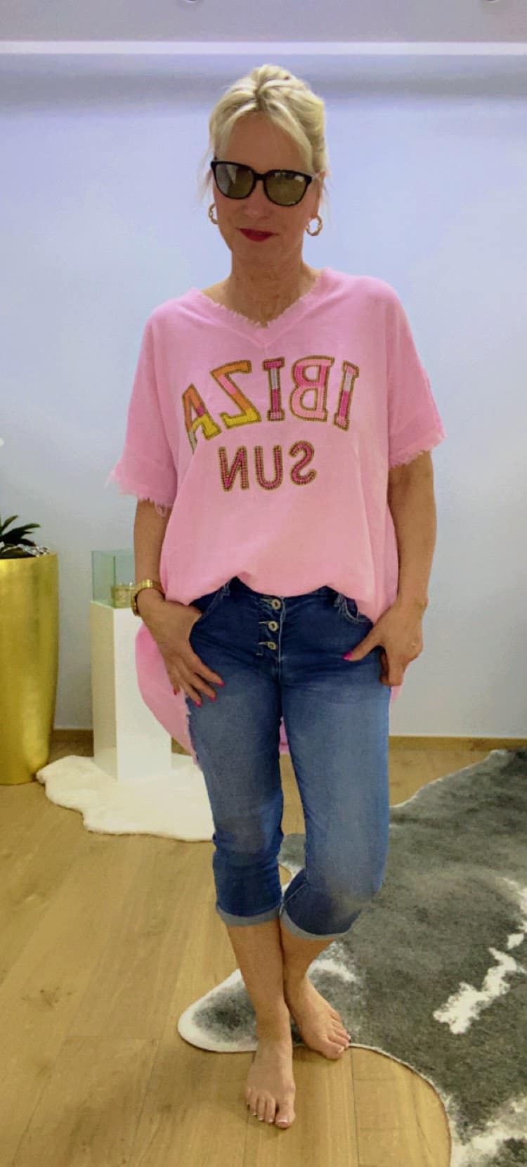 High Waist 3/4 Jeans