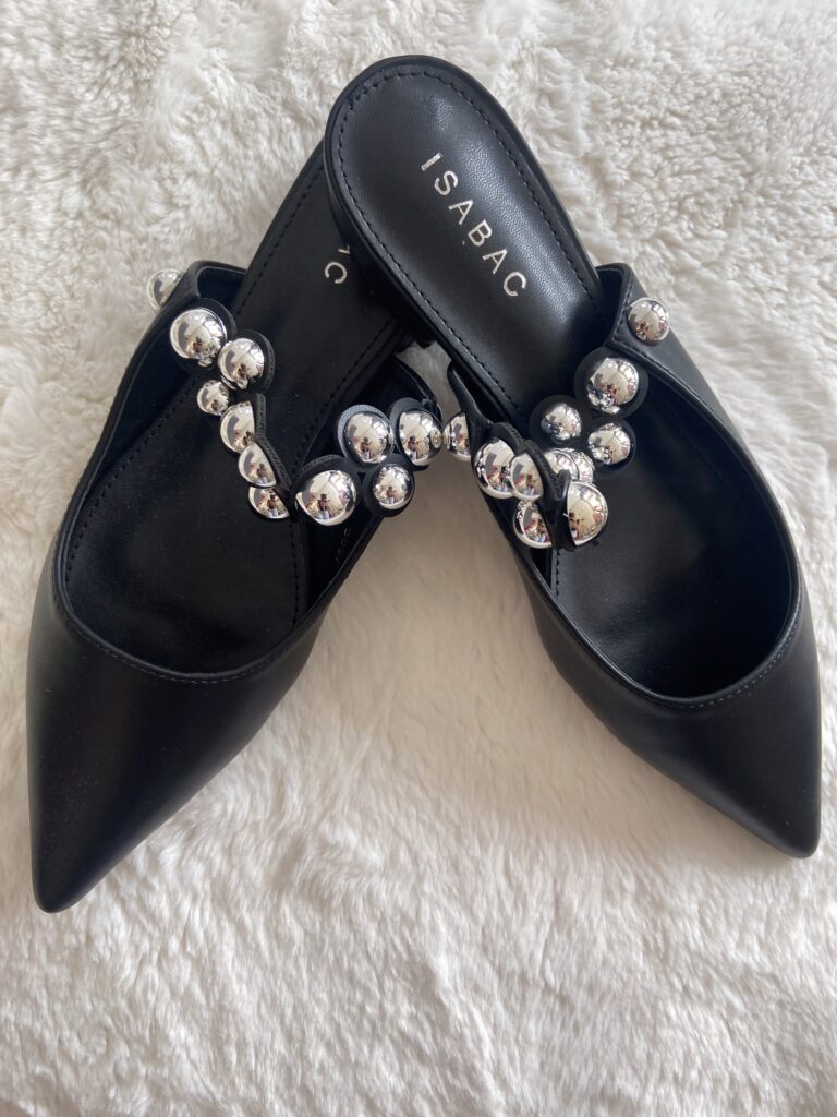 Pantolette Schwarz/ Silber