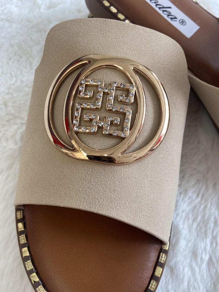 Pantolette Beige / Gold