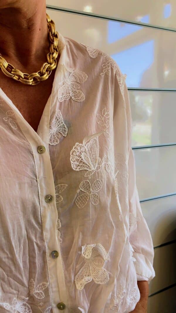 Bluse mit Stickerei – Bild 2