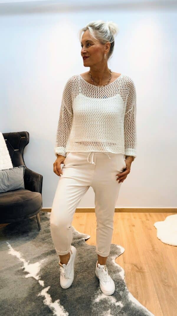 Strickpullover in Häkeloptik – Bild 3