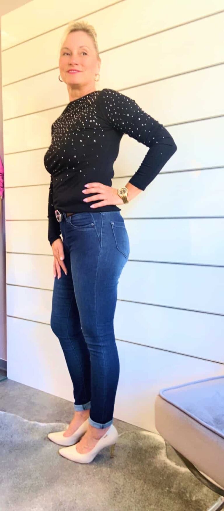 Jeans Skinny Red Button