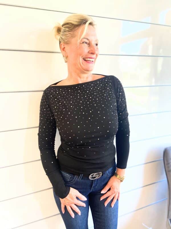 Shirt mit Glitzersteinen – Bild 4