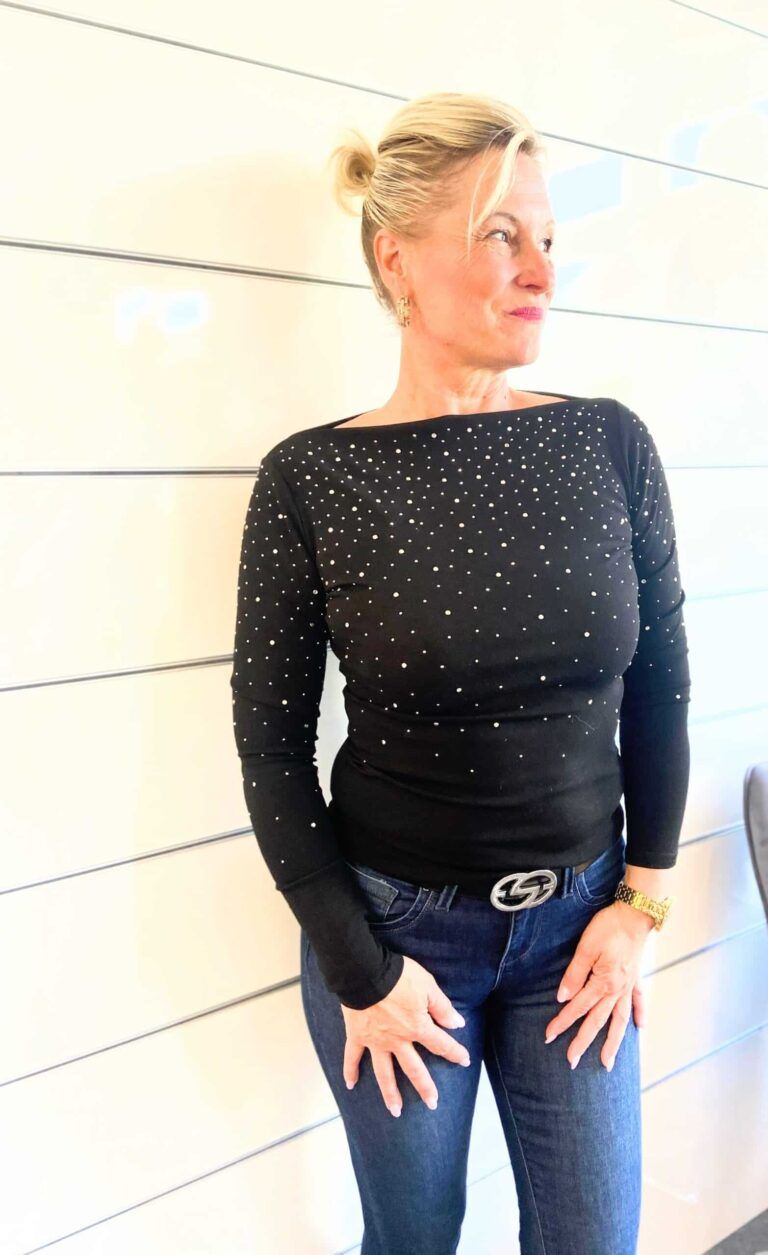 Shirt mit Glitzersteinen