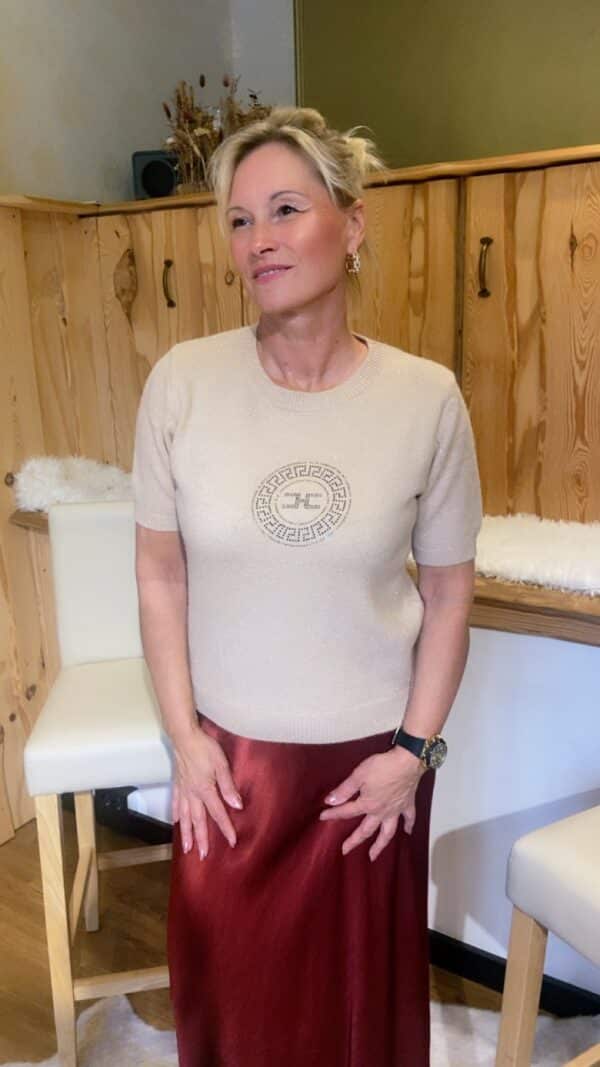 Kurzarmshirt Strickoptik – Bild 3