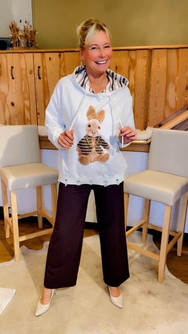 Pullover mit Kapuze und Print – Bild 3