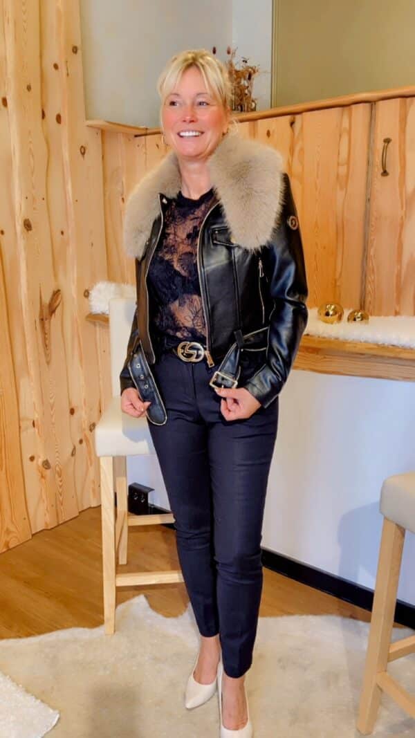 Kunstlederjacke mit Fell – Bild 2
