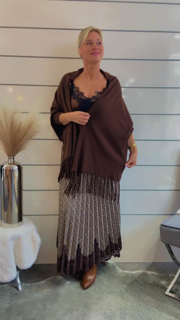 Strickponcho mit Fransen – Bild 3
