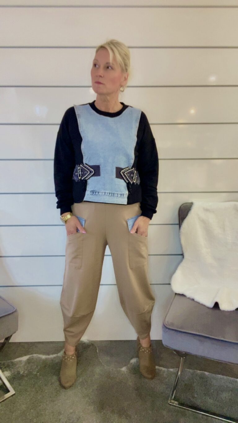 Sweatshirt mit Denim – Details