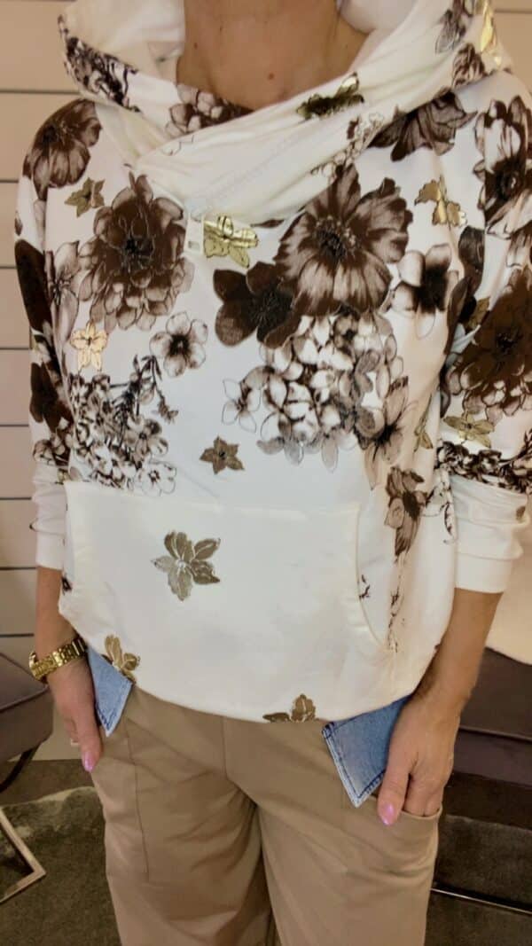 Hoodie mit Blüten – Bild 3