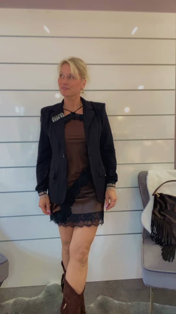 Satin Top mit Spitze – Bild 6