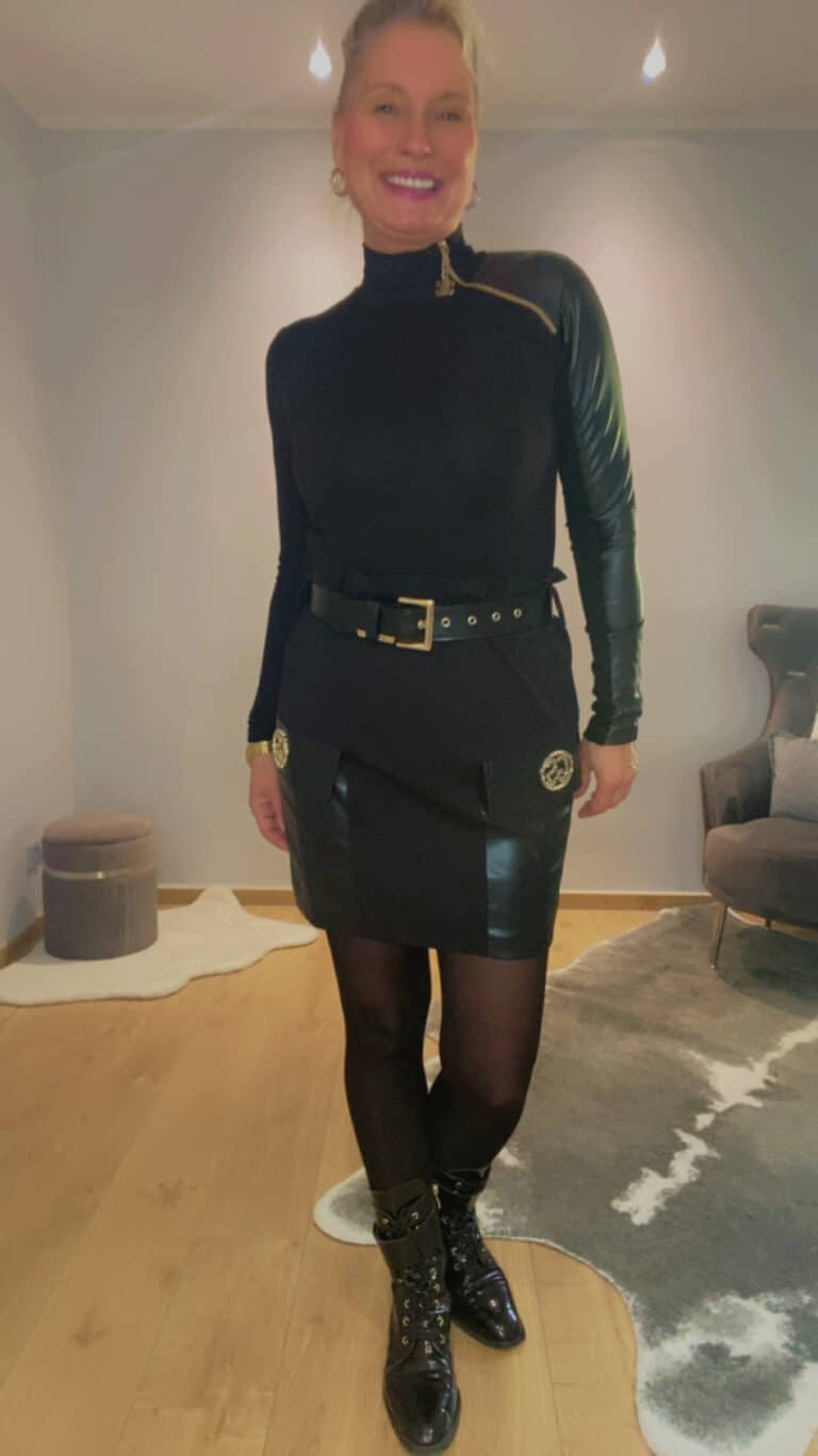 Minirock mit Lederdetails – Gil Santucci