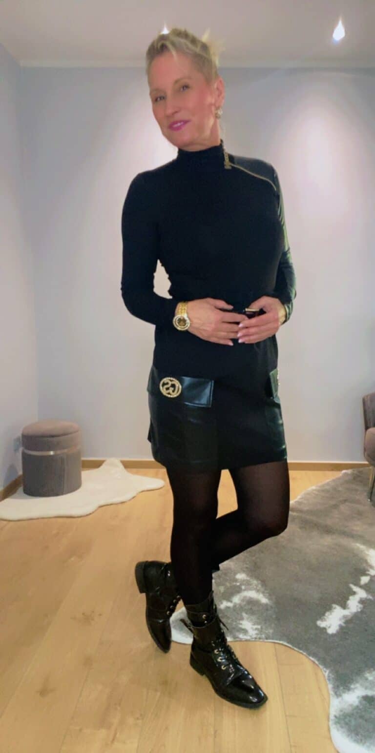 Minirock mit Lederdetails – Gil Santucci