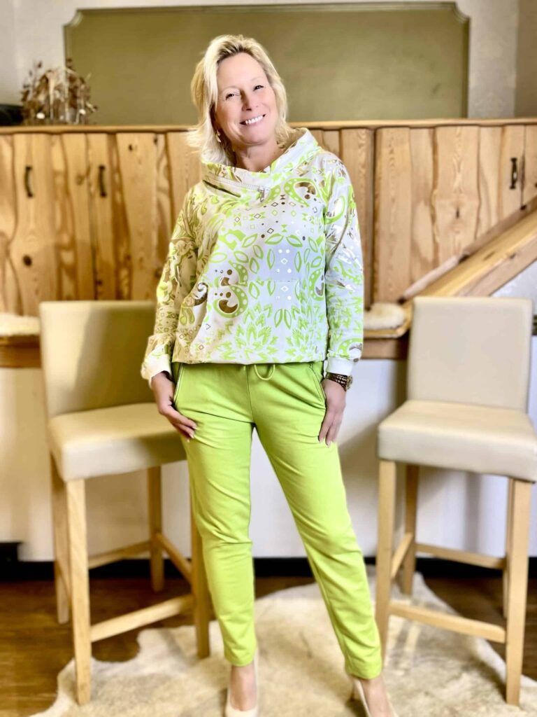 Glamour Hoodie- Weiss/Lime