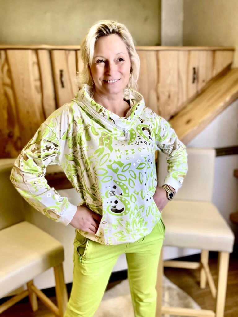 Glamour Hoodie- Weiss/Lime