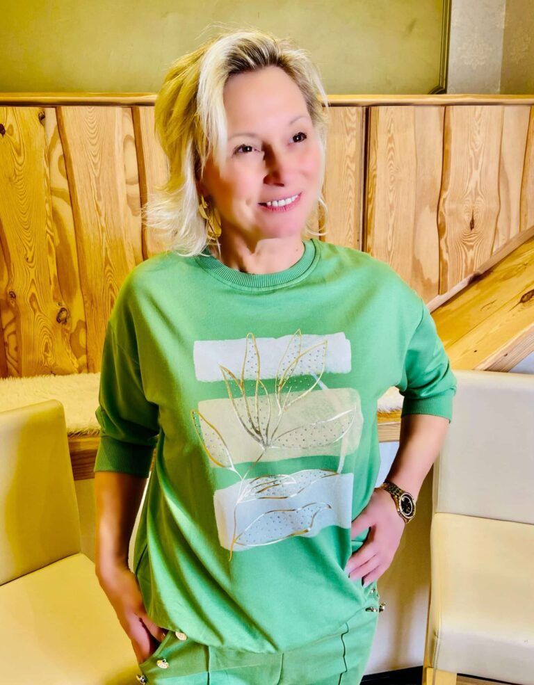 Sweatshirt mit Blattprint