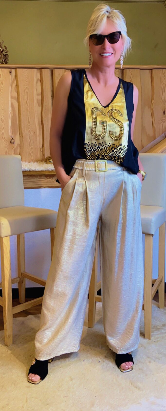 Top Gil Santucci  Schwarz/Gold