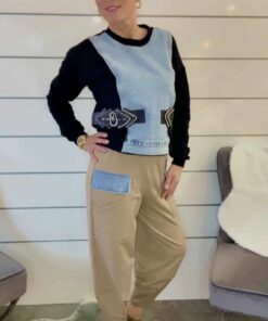 Joggpants mit Denim - Details