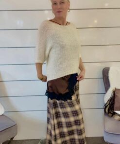 Alternative view of Satin Top mit Spitze