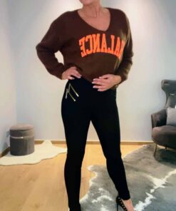 Stretchhose mit Zipperdetails