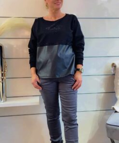 Alternative view of Sweatshirt mit Lederoptik