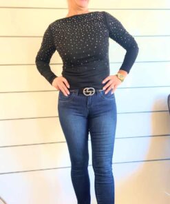 Alternative view of Shirt mit Glitzersteinen