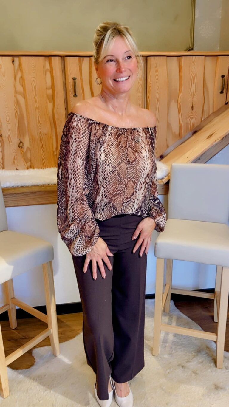 Blusentop mit Snakeprint