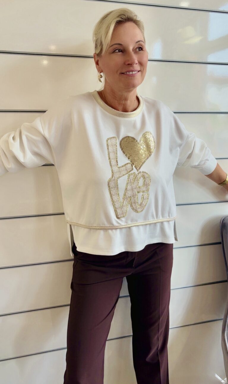 Shirt Love mit Metallic Details